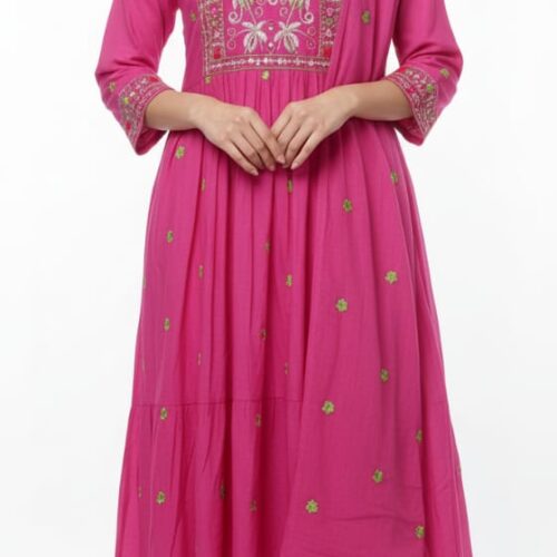 3PC Chanderi silk with hand work, Bottom and Dupatta