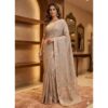 Linen Print Buta Work Saree – ROSE GOLD