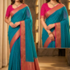 Georgette Weaving Antique Buta Saree - BLUE