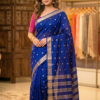 Raw Chiniya SilK Saree- NAVYBLUE
