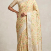 Linen Saree with Multicolor Print