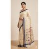 Cotton Chiku Meena Pallu - BEIGE BLUE