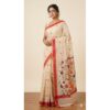 Cotton Chiku Meena Pallu - BEIGE RED